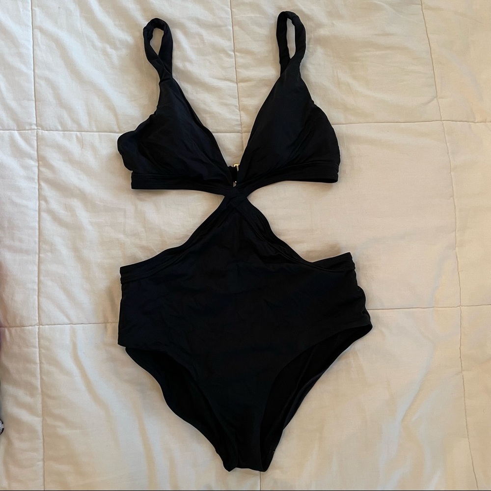 SUNN LAB BLACK CUT OUT ONE PIECE BATHING SUIT